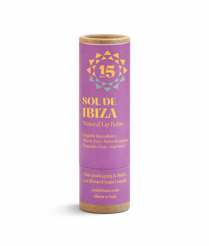 Natural lip balm SPF15 Sol de Ibiza. Mineral filter