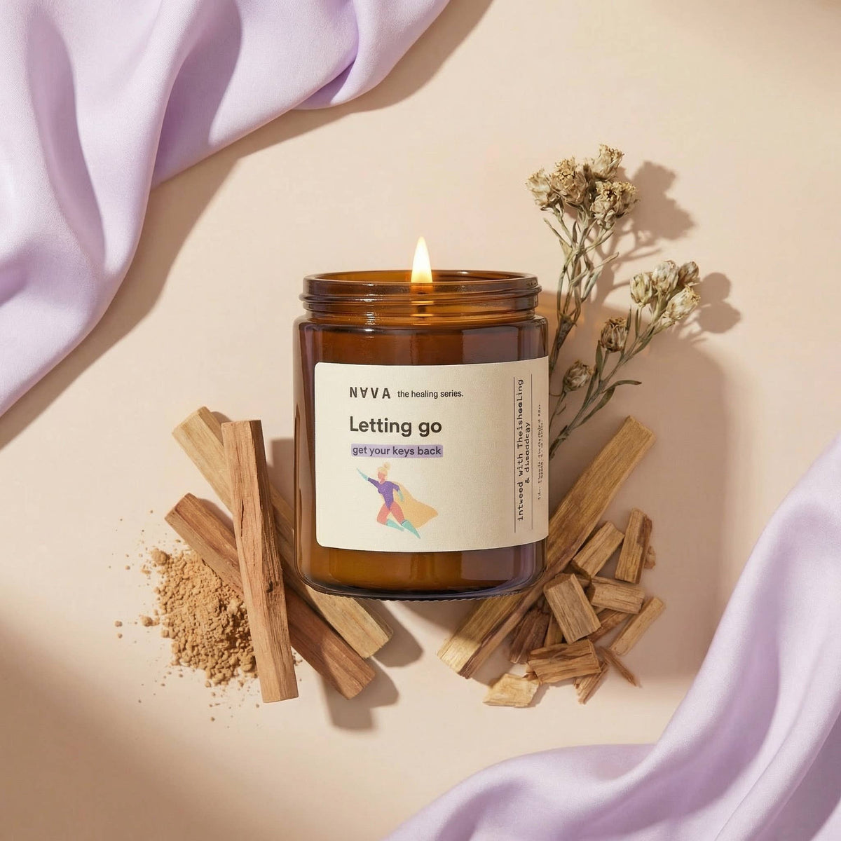 Letting Go – Scented Organic Soy Candle | Jasmine Sandalwood