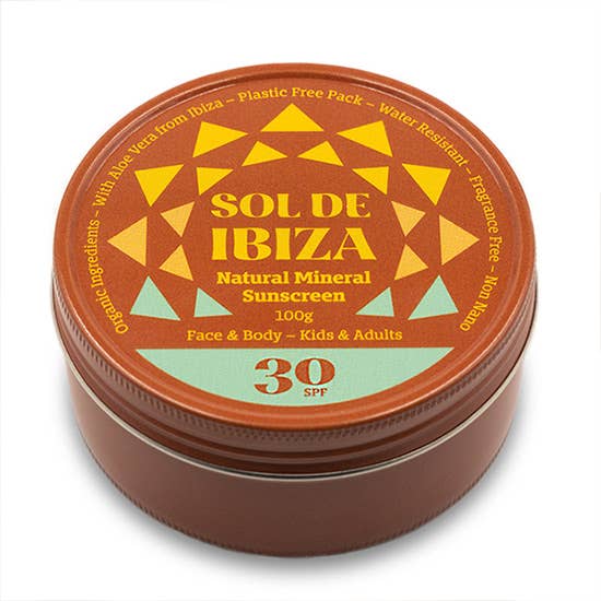 Natural Sunscreen SPF30 Sol de Ibiza. BIO. Mineral filter 100g
