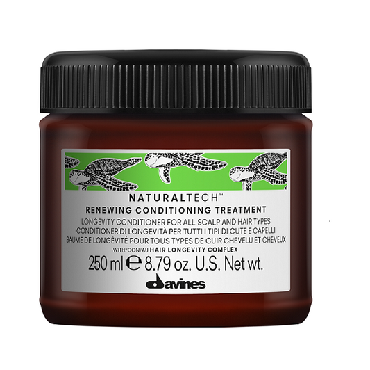 Davines Naturaltech Renewing Conditioning Treatment in a 250ml jar, designed for longevity conditioning of all scalp and hair types.